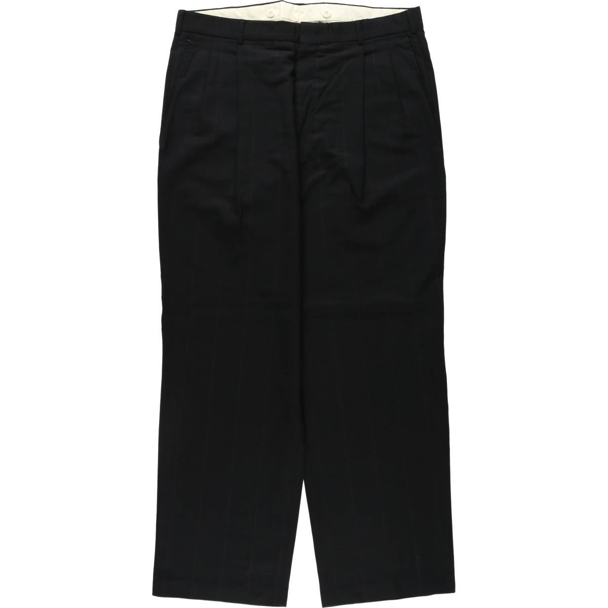 古着 ハガー Haggar チェック柄 ツータック ウールパンツ スラックス