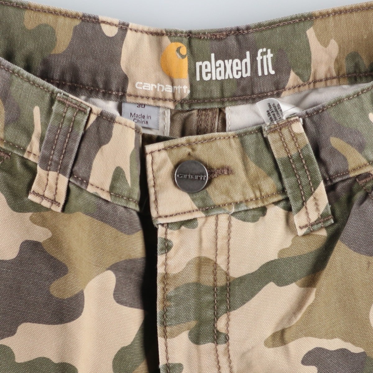 古着 カーハート Carhartt RELAXED FIT 迷彩柄 ダック カーゴショーツ