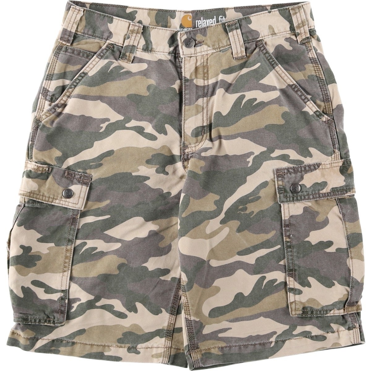 古着 カーハート Carhartt RELAXED FIT 迷彩柄 ダック カーゴショーツ