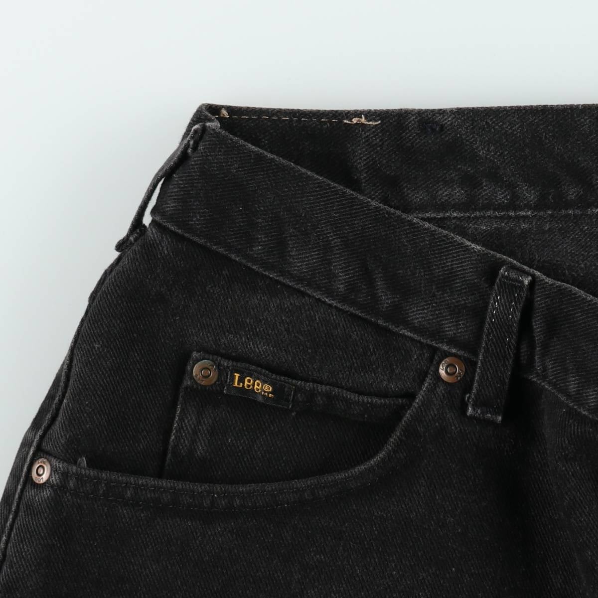 古着 90年代 リー Lee ブラックデニムショーツ ショートパンツ メンズ