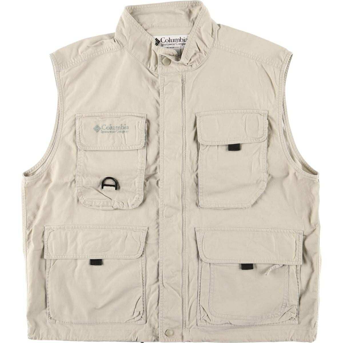 古着 80年代 コロンビア Columbia 紺タグ フィッシングベスト メンズL