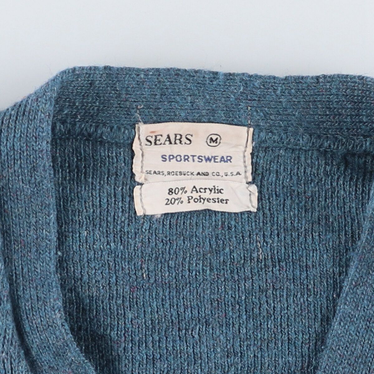 古着 60年代 シアーズ Sears アクリルニットカーディガン メンズM相当