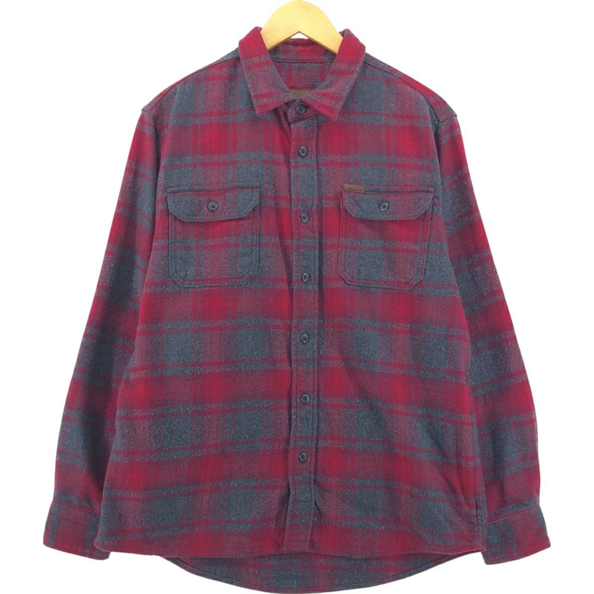 古着 MOOSE CREEK オンブレチェック 長袖 ヘビーネルチェックシャツ