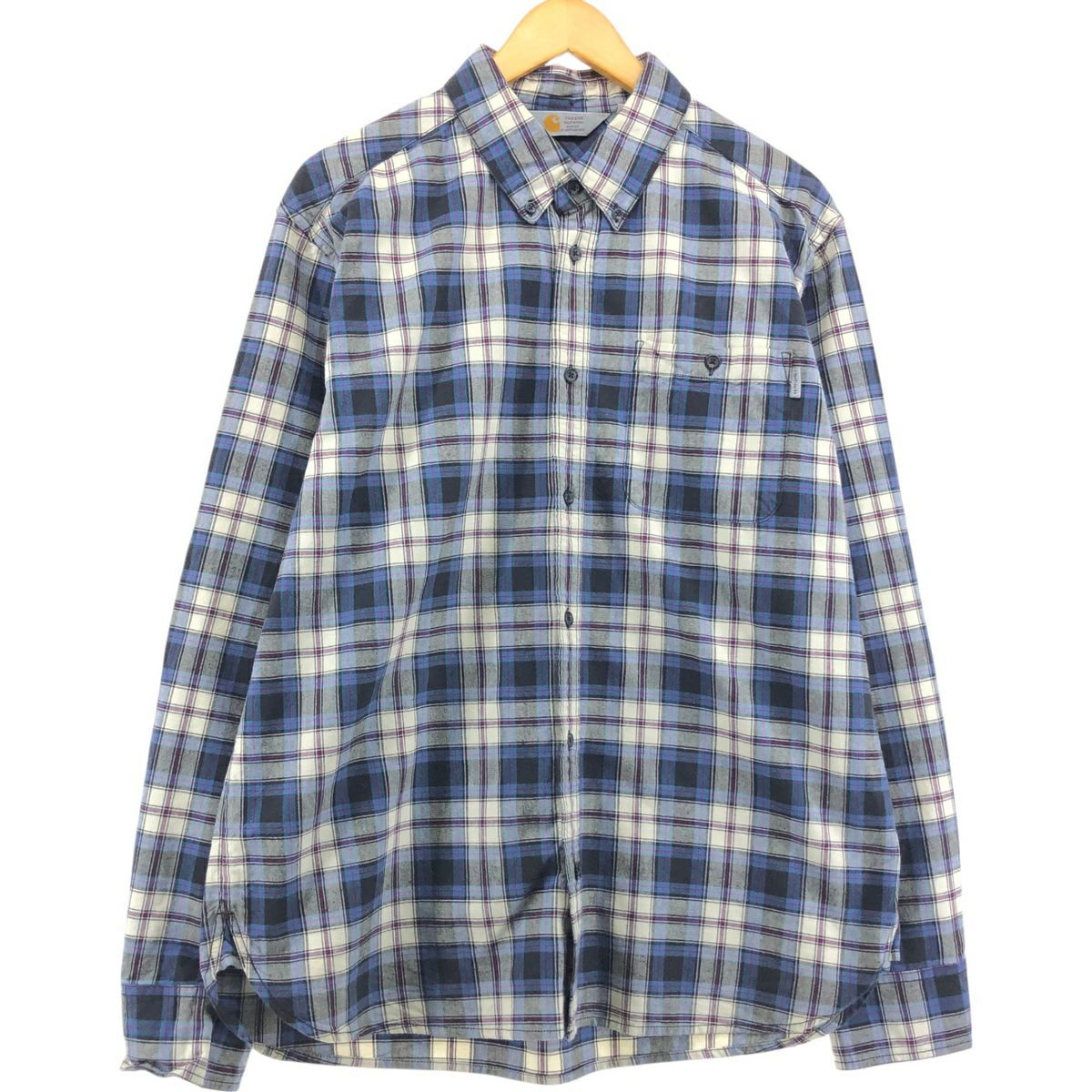 古着 カーハート Carhartt 長袖 ボタンダウン ワークシャツ メンズXL
