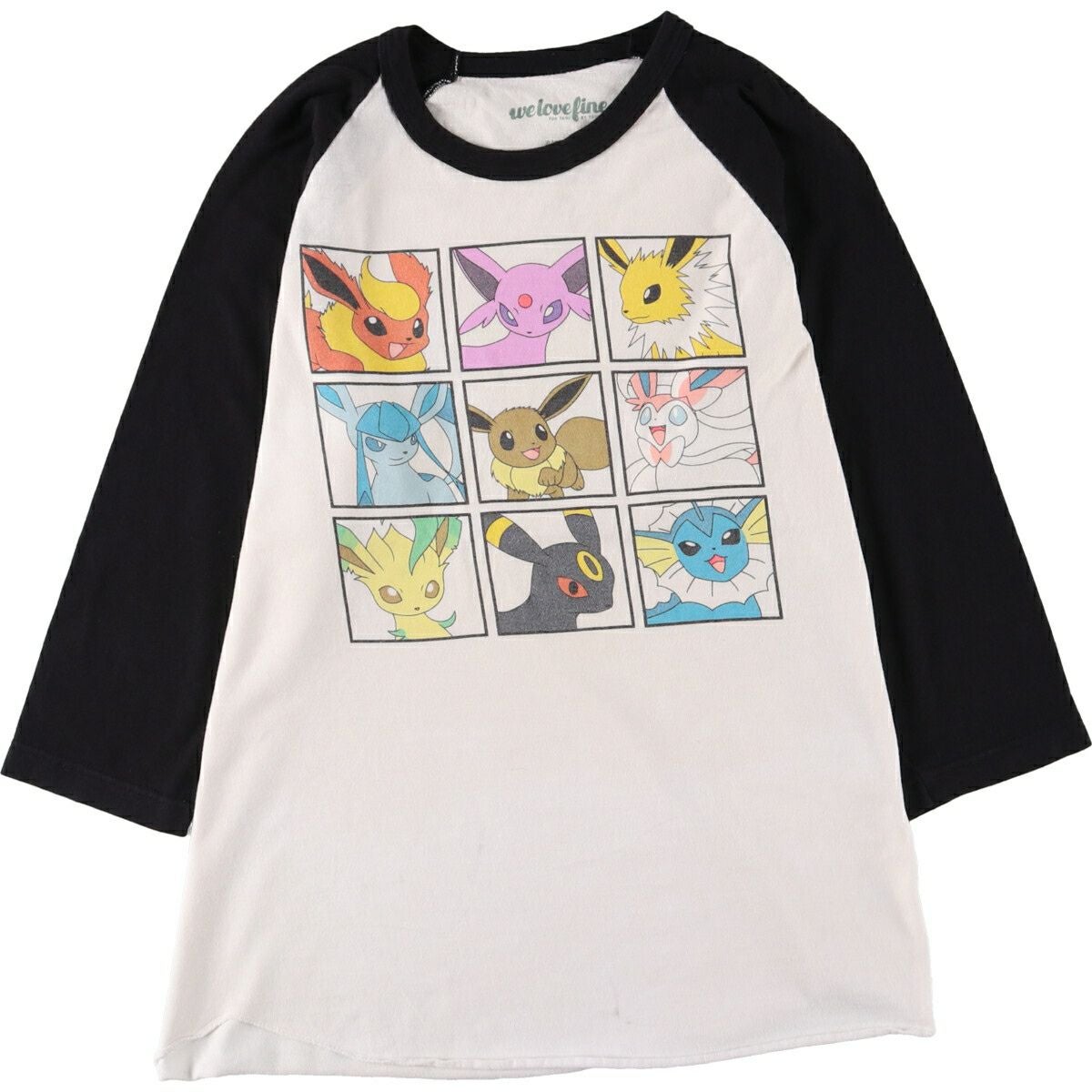 古着 WELOVELINE POKEMON ポケットモンスター アニメ 七分袖 ラグランT