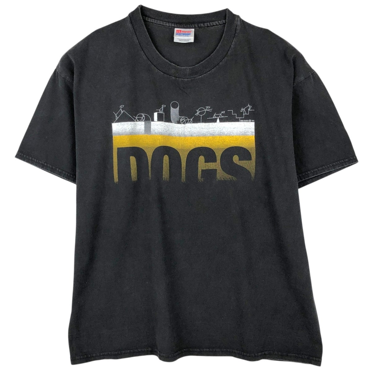 90年代 ヴィンテージ　ロンドン　アートTシャツ　ヘインズ　ブラック　黒 古着 90年代 ヘインズ Hanes HEAVYWEIGHT アートTシャツ メンズXL相当