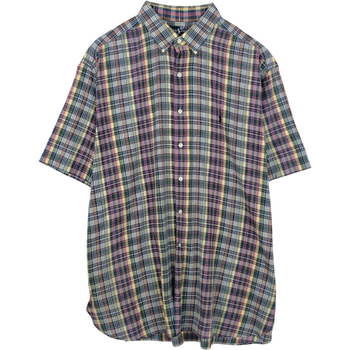 古着 ラルフローレン Ralph Lauren GREGGOR マドラスチェック 半袖