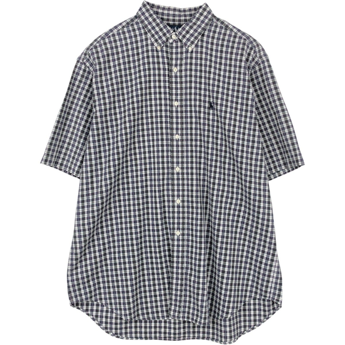 古着 ラルフローレン Ralph Lauren BLAIRE シアサッカー 半袖 ボタン