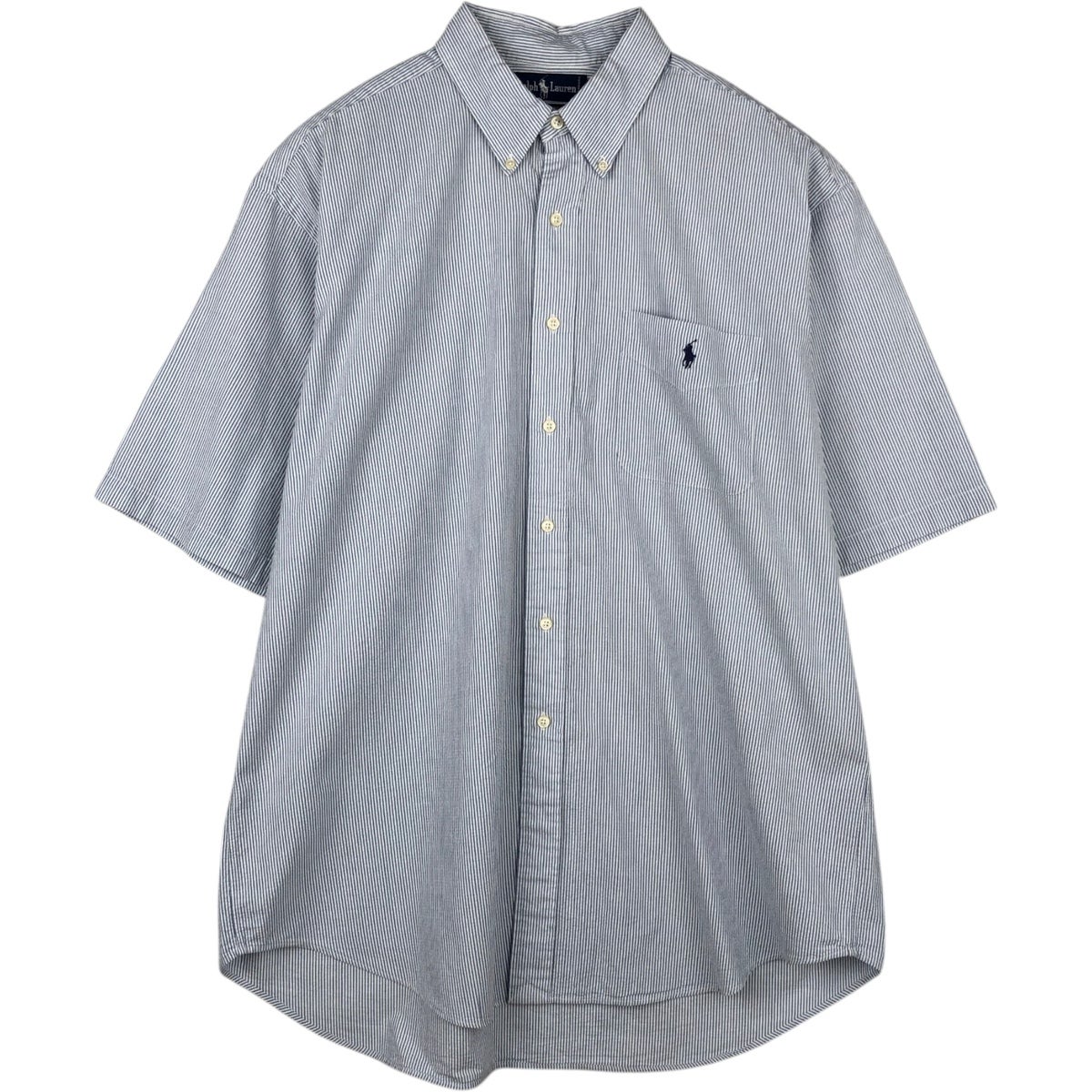 古着 ラルフローレン Ralph Lauren BLAIRE シアサッカー 半袖 ボタン