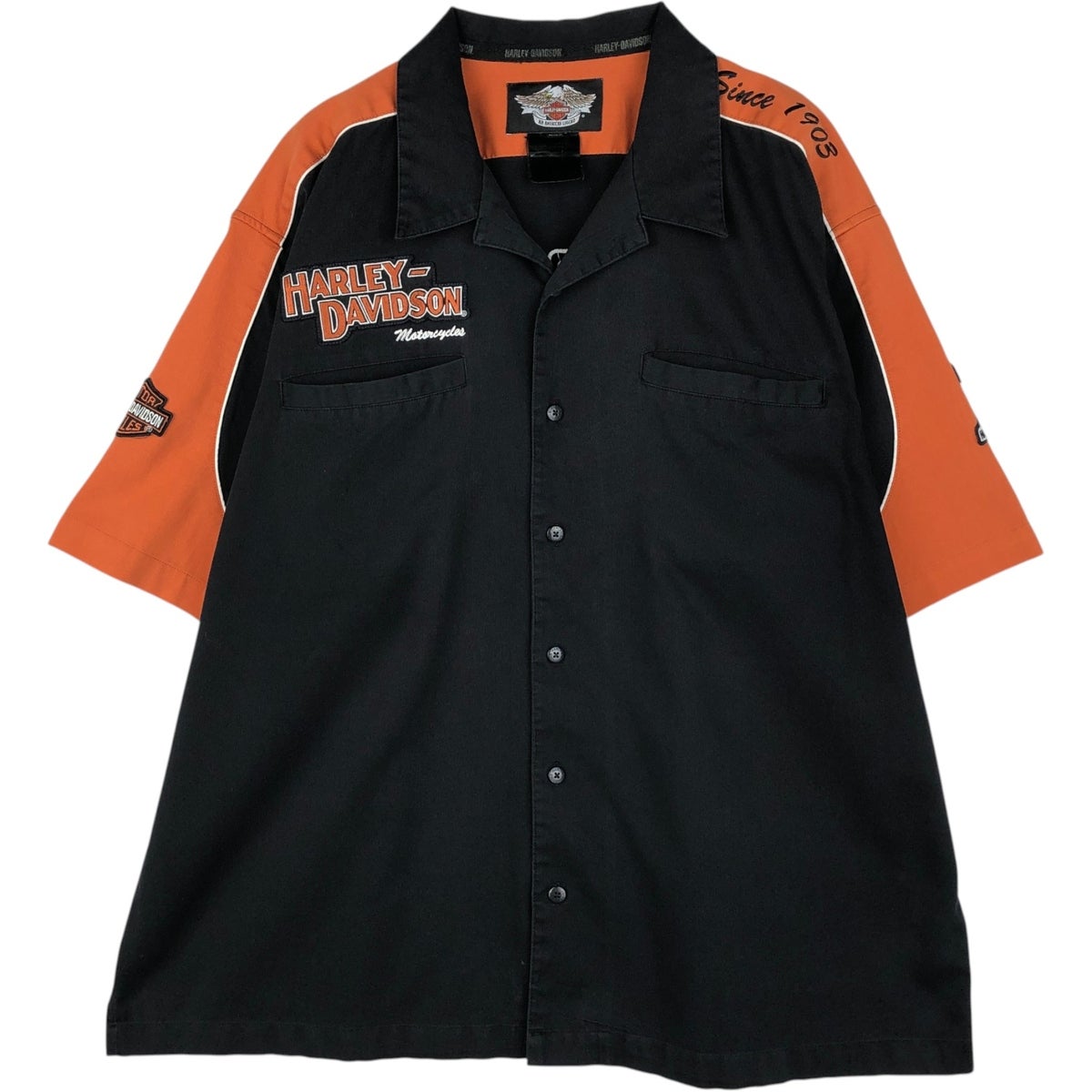 古着 ハーレーダビッドソン Harley-Davidson ボタニカル柄 モーター