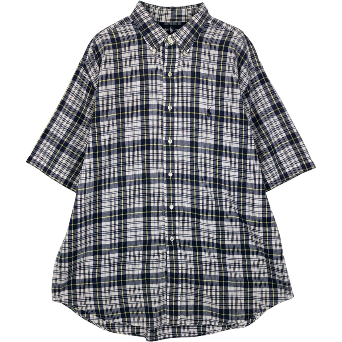 古着 ラルフローレン Ralph Lauren BLAKE パッチワーク 半袖 ボタン