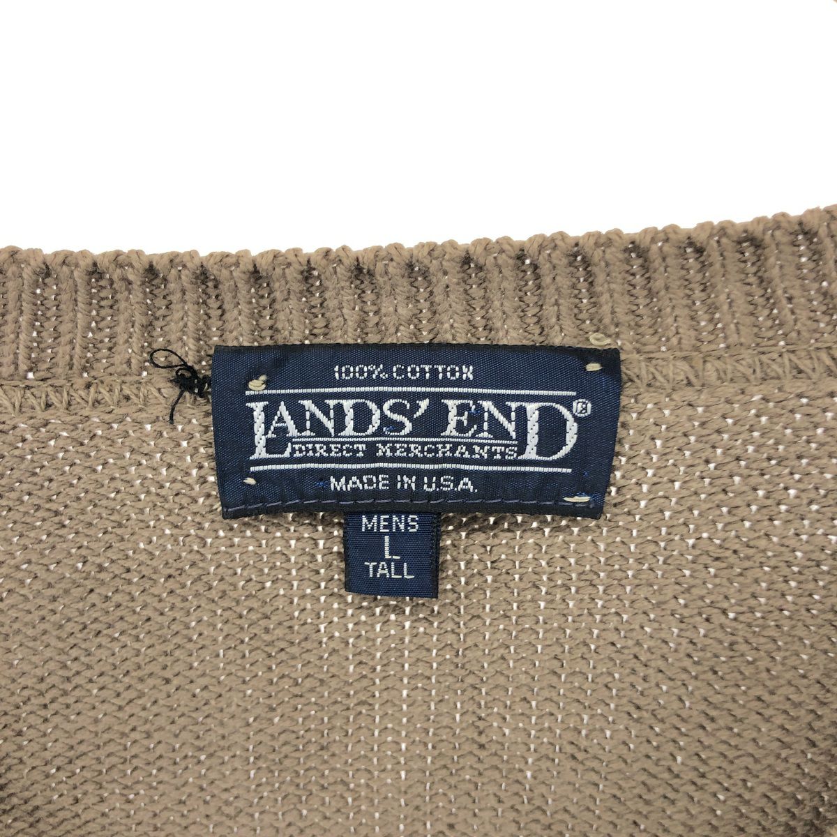 古着 00年代 ランズエンド LANDS END Vネック コットンニットセーター