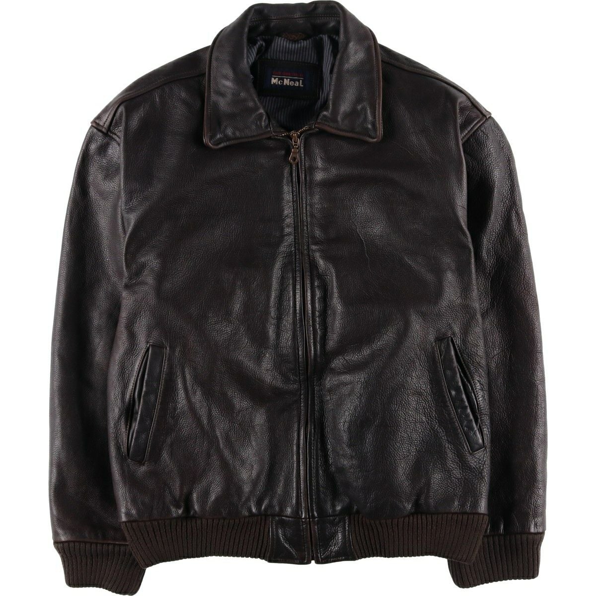 古着 COLLEZIONE 中綿入り レザーブルゾン メンズXL相当 /eaa614199