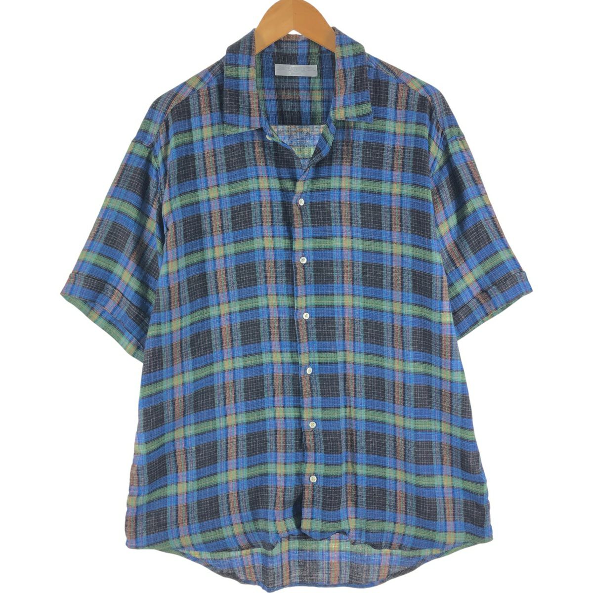 古着 MADISON TRADER WASHEDCOTTONS オンブレチェック 半袖 チェックシャツ メンズM相当 /eaa558337 古着 MADISON TRADER WASHEDCOTTONS オンブレチェック 半袖 チェック