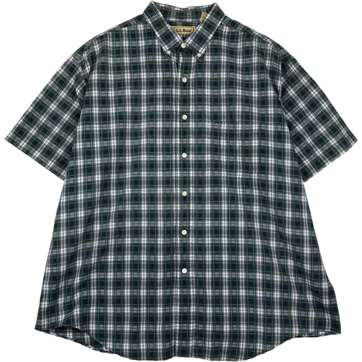 L L Bean USA ストライプ 半袖 シャツ S 90s USA製 L.L.Bean COOL 