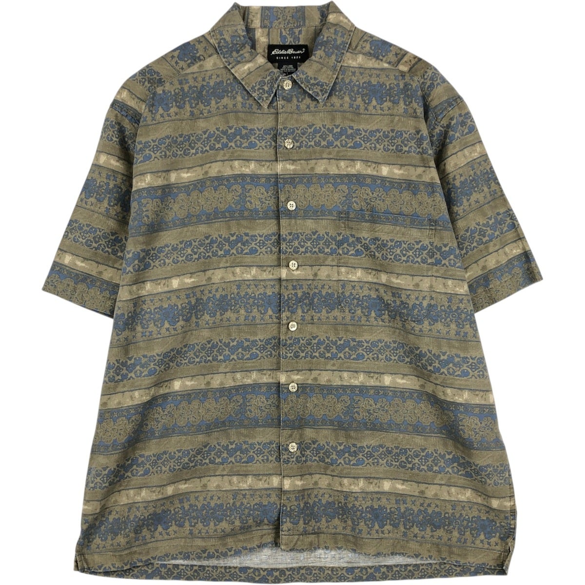 古着 ～00年代 エディーバウアー Eddie Bauer 総柄 半袖 コットン