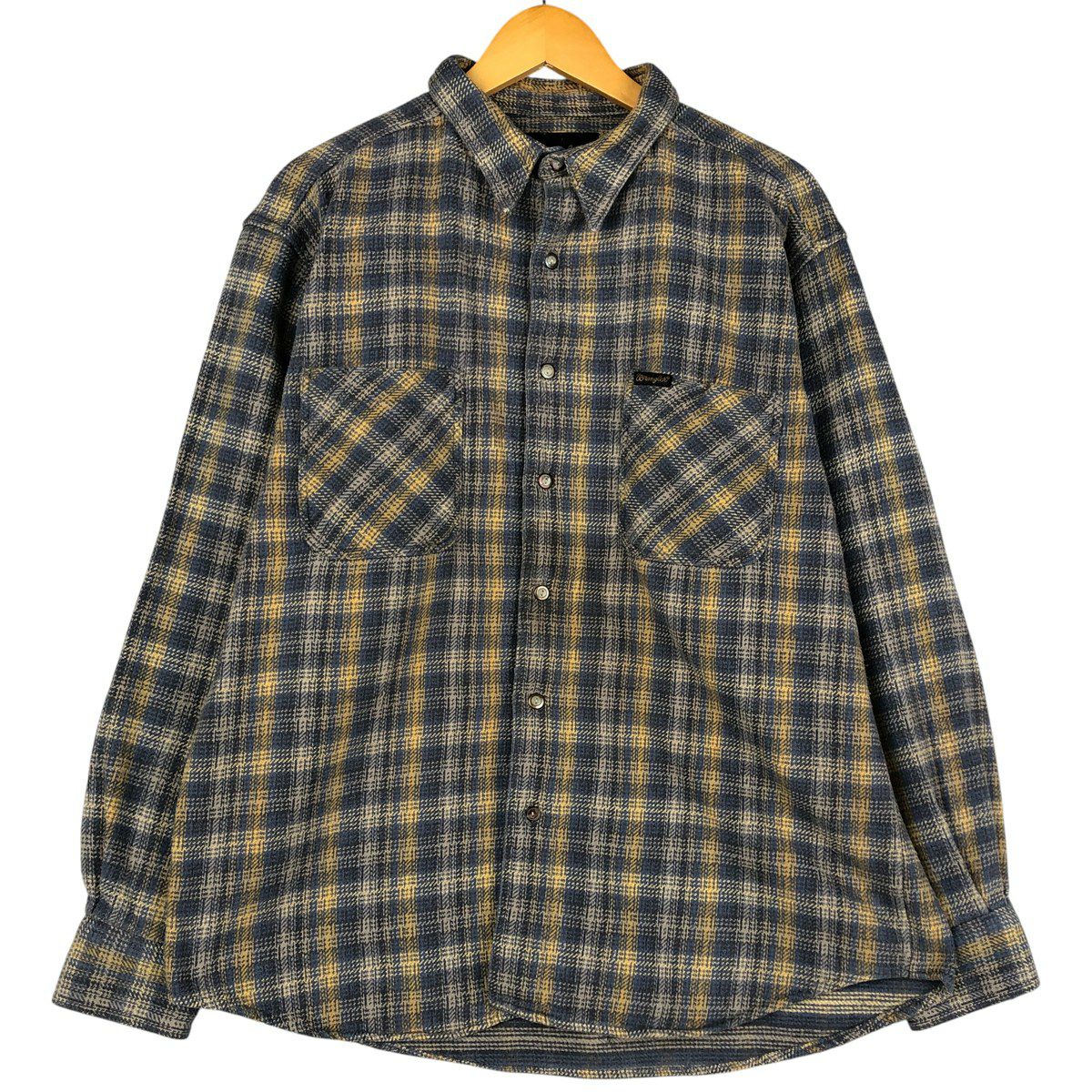 古着 70年代 ラングラー Wrangler 長袖 ライトネルチェックシャツ USA