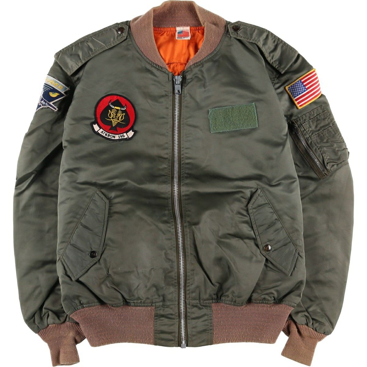 古着 民間品 WATKINS DESIGN CENTER Ltd. L-2Bタイプ 星条旗柄 中綿