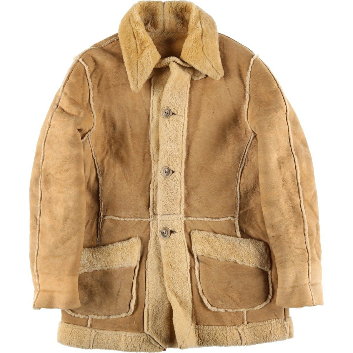 古着 THE SHEEP SHACK シープスキン ムートンジャケット メンズM相当