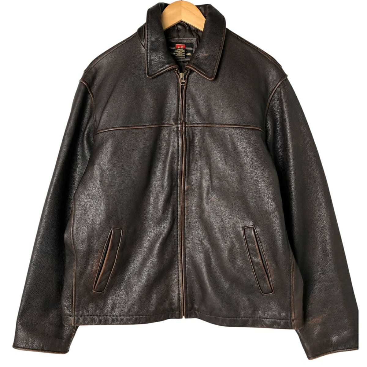 古着 Members Mark スイングトップタイプ レザーブルゾン メンズL相当