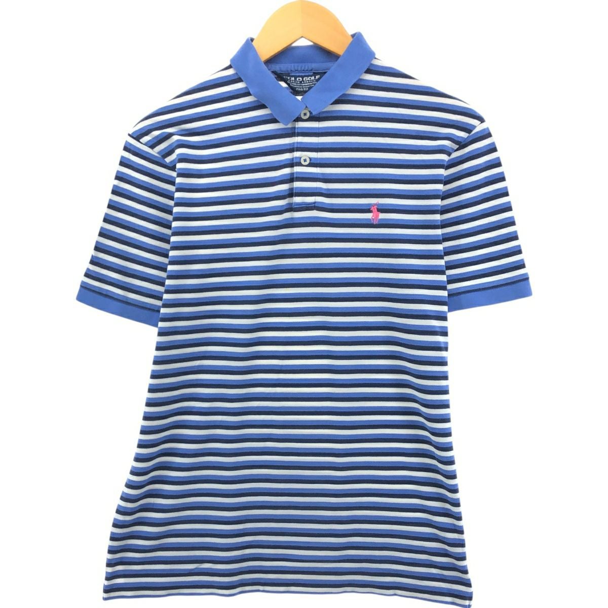 【新品タグ付き】POLO RALPH LAUREN ボーダー ポロシャツ　M 古着 ラルフローレン Ralph Lauren POLO GOLF PRO FIT 半袖 ボーダー