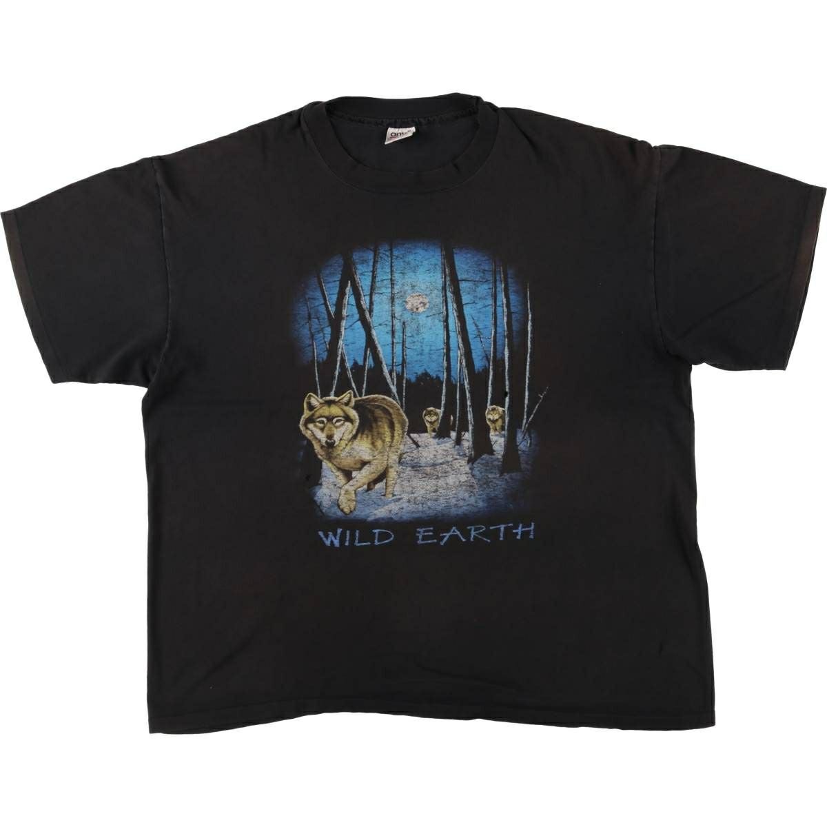 古着 90年代 アンビル Anvil オオカミ柄 アニマルTシャツ USA製 メンズ
