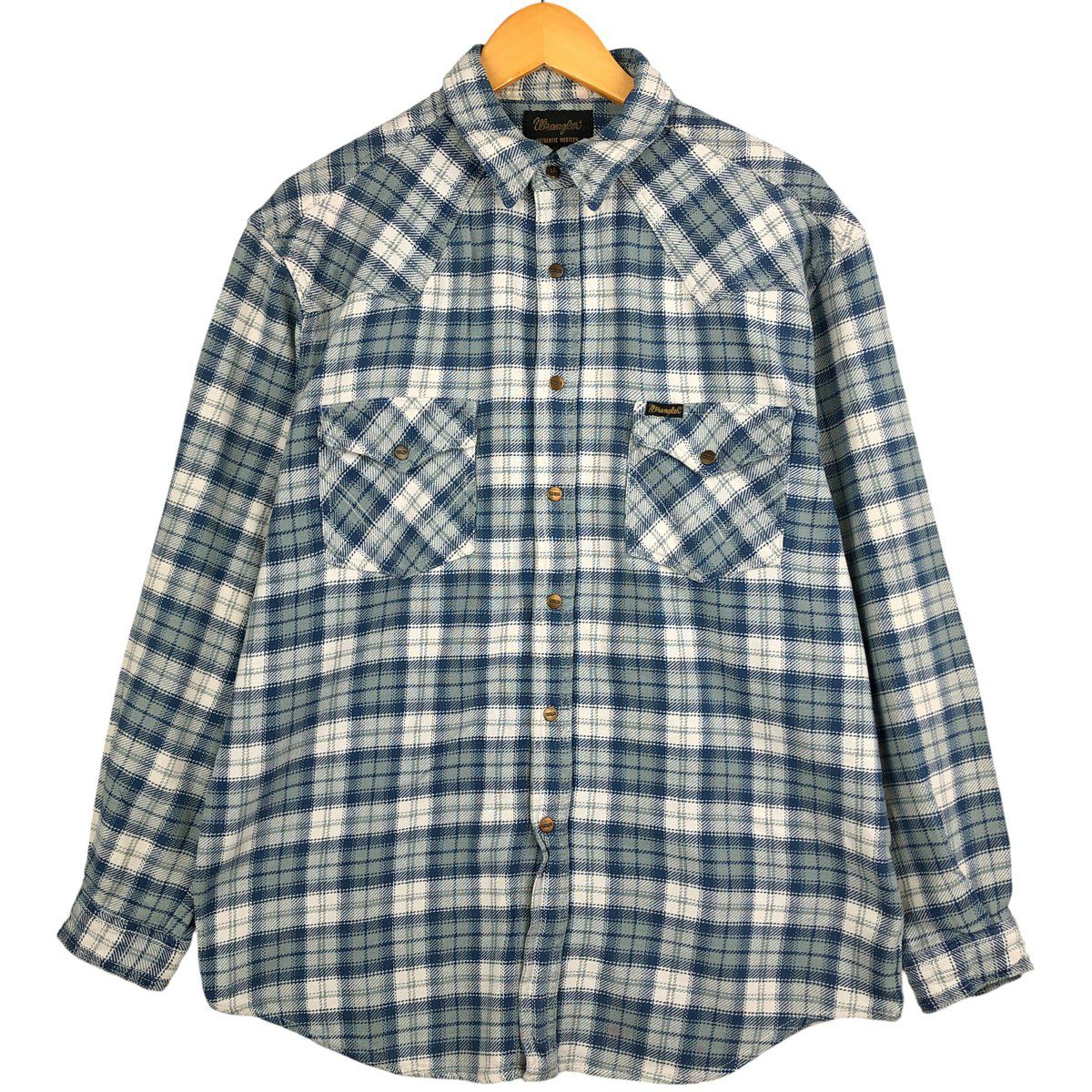古着 ラングラー Wrangler AUTHENTIC WESTERN 長袖 ヘビーネルチェック