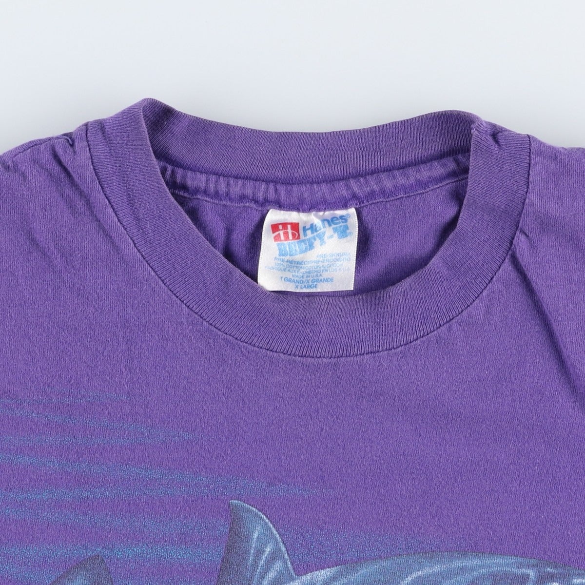 古着 90年代 ヘインズ Hanes BEEFY-T サメ柄 アニマルTシャツ USA製