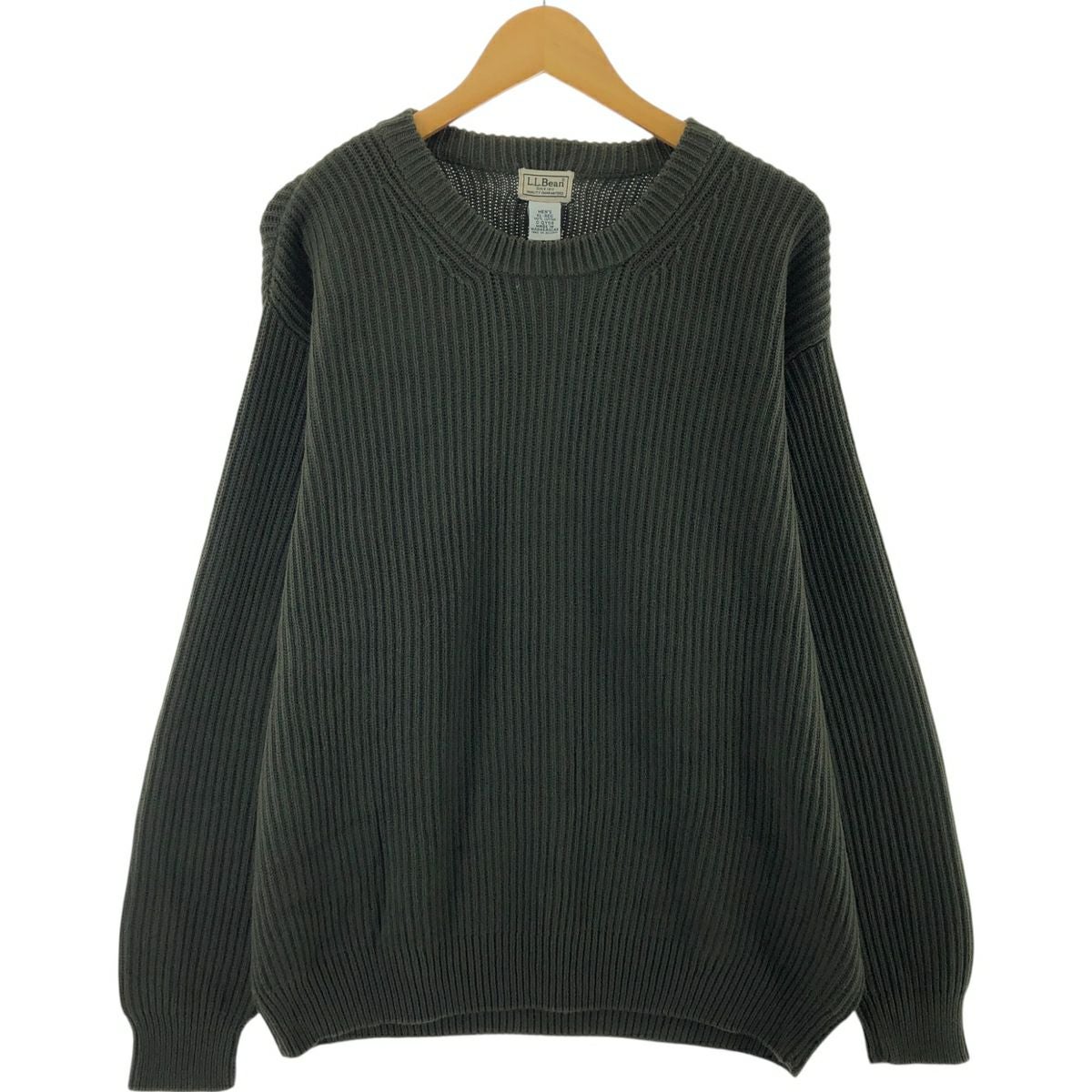 古着 エルエルビーン L.L.Bean リブ編み コットンニットセーター