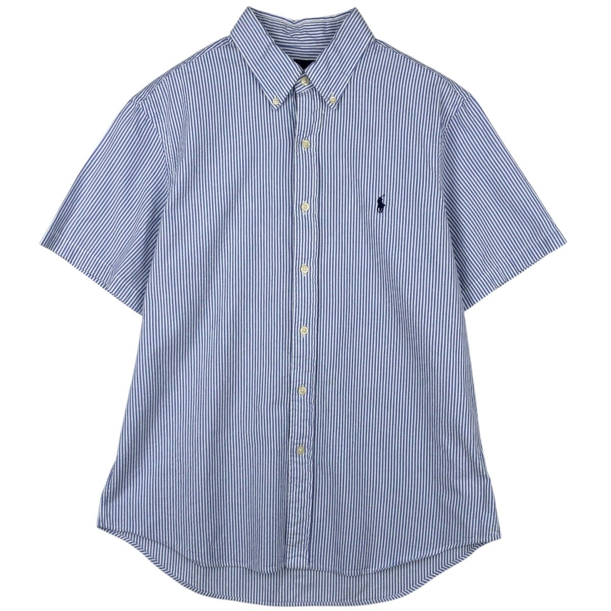 古着 ラルフローレン Ralph Lauren TILDEN シアサッカー 半袖 ボタン