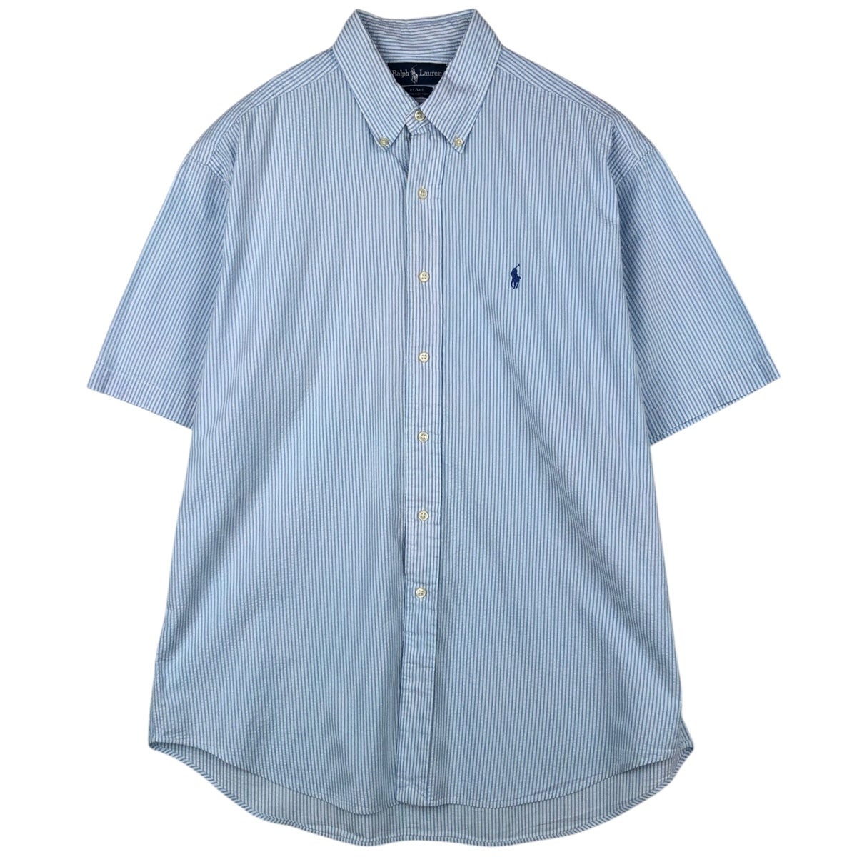 古着 ラルフローレン Ralph Lauren TILDEN シアサッカー 半袖 ボタン