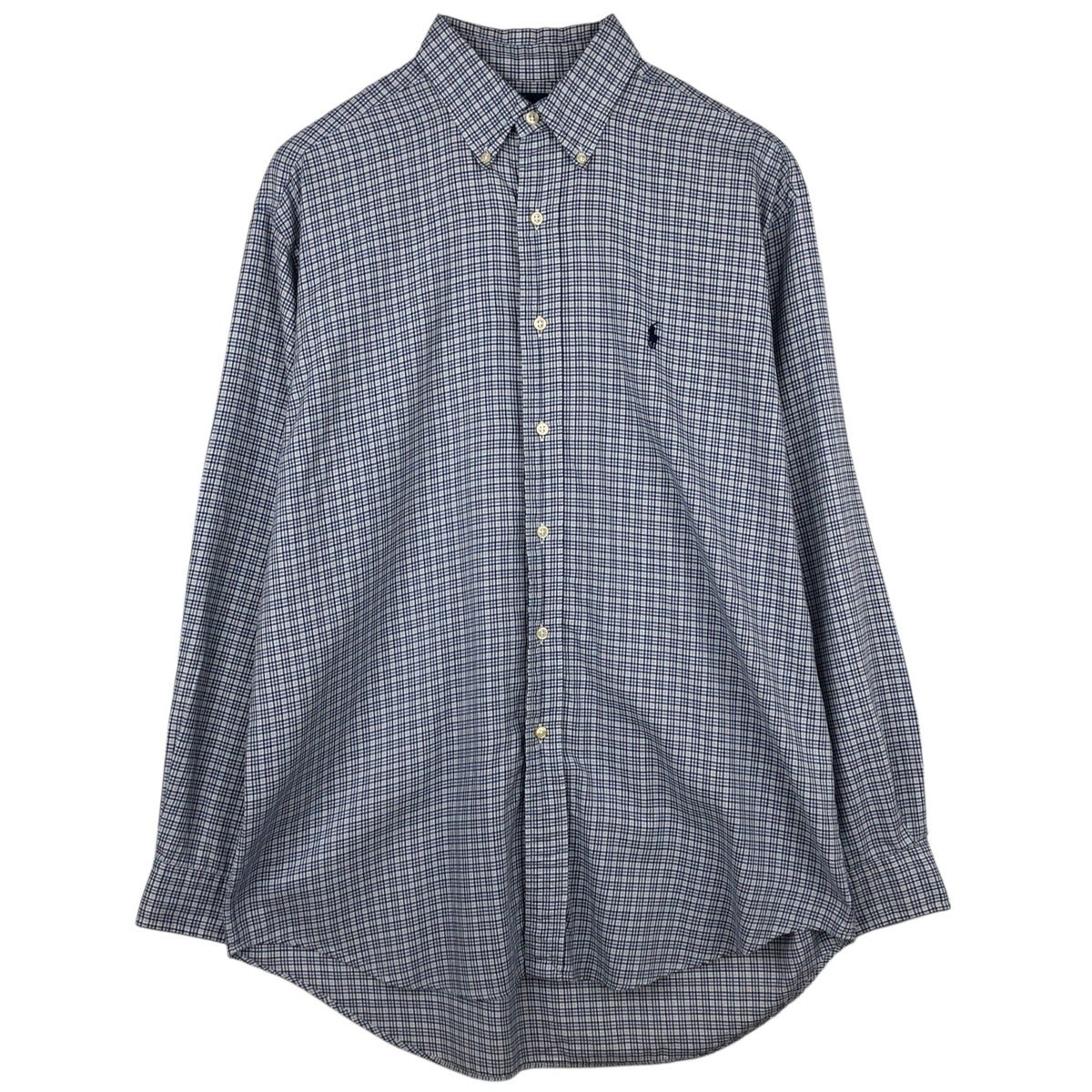 色最高★ ラルフローレン 長袖 オンブレチェックシャツ BLAKE ボタンダウン 古着 ラルフローレン Ralph Lauren BLAKE 長袖 ボタンダウンチェック