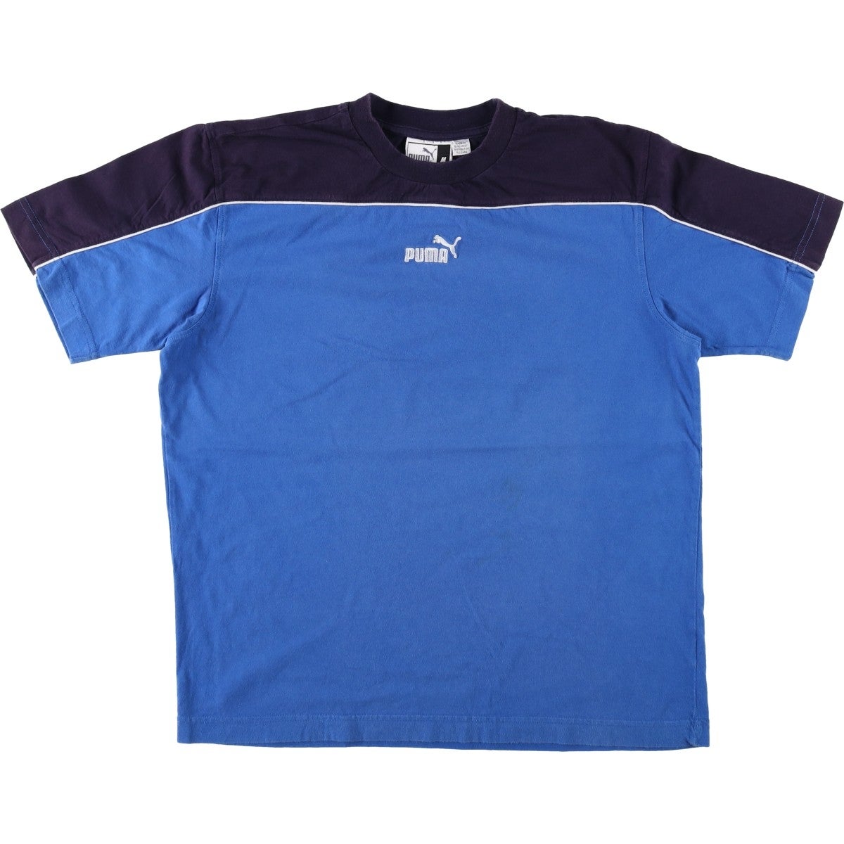 古着 90～00年代 プーマ PUMA ツートン ロゴTシャツ メンズM相当