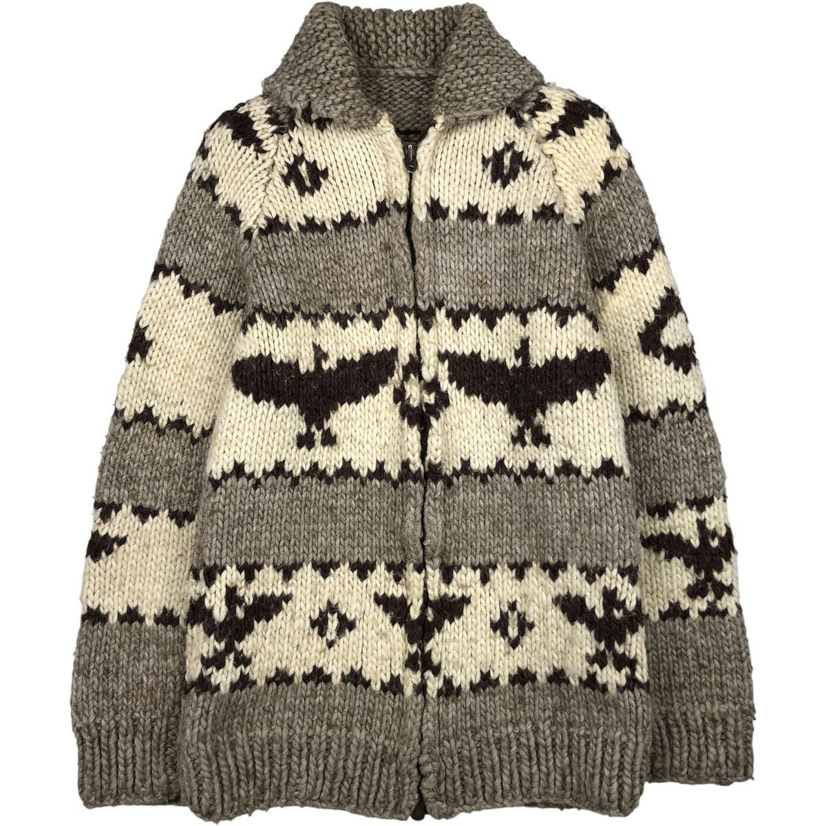 古着 UNKNOW 総柄 馬柄 サンダーバード柄 カウチンセーター メンズS