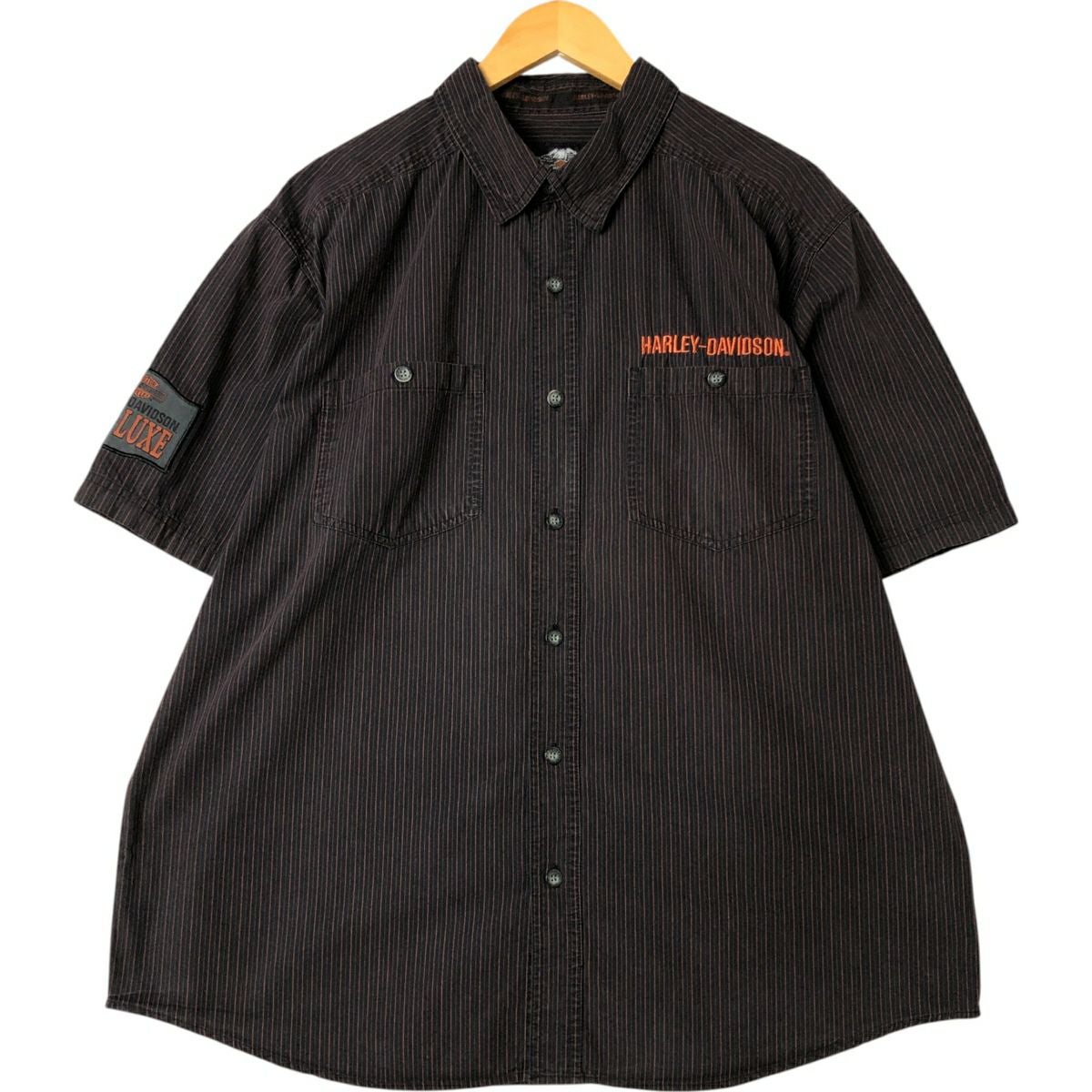 古着 ハーレーダビッドソン Harley-Davidson 隠しボタンダウン 半袖