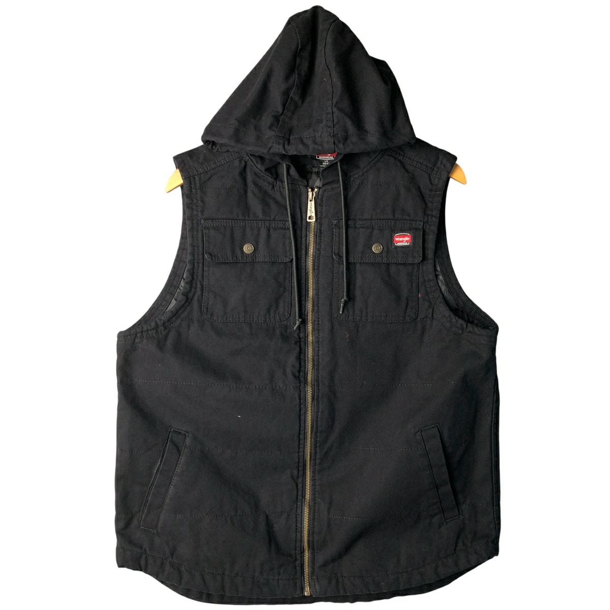古着 ラングラー Wrangler フード付き 中綿入り ダックベスト メンズL
