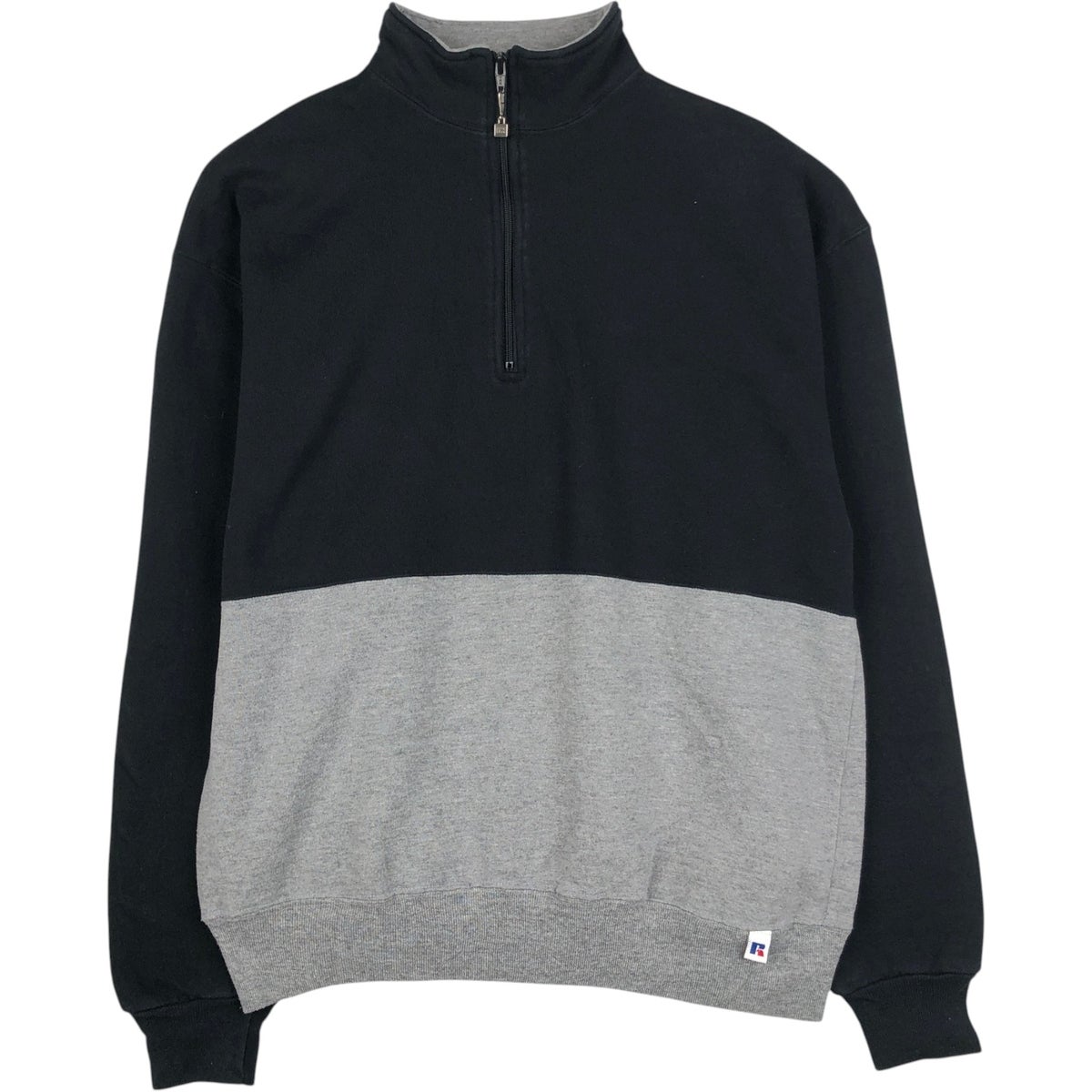 古着 90年代 ラッセル Russell ツートン ハーフジップスウェットシャツ