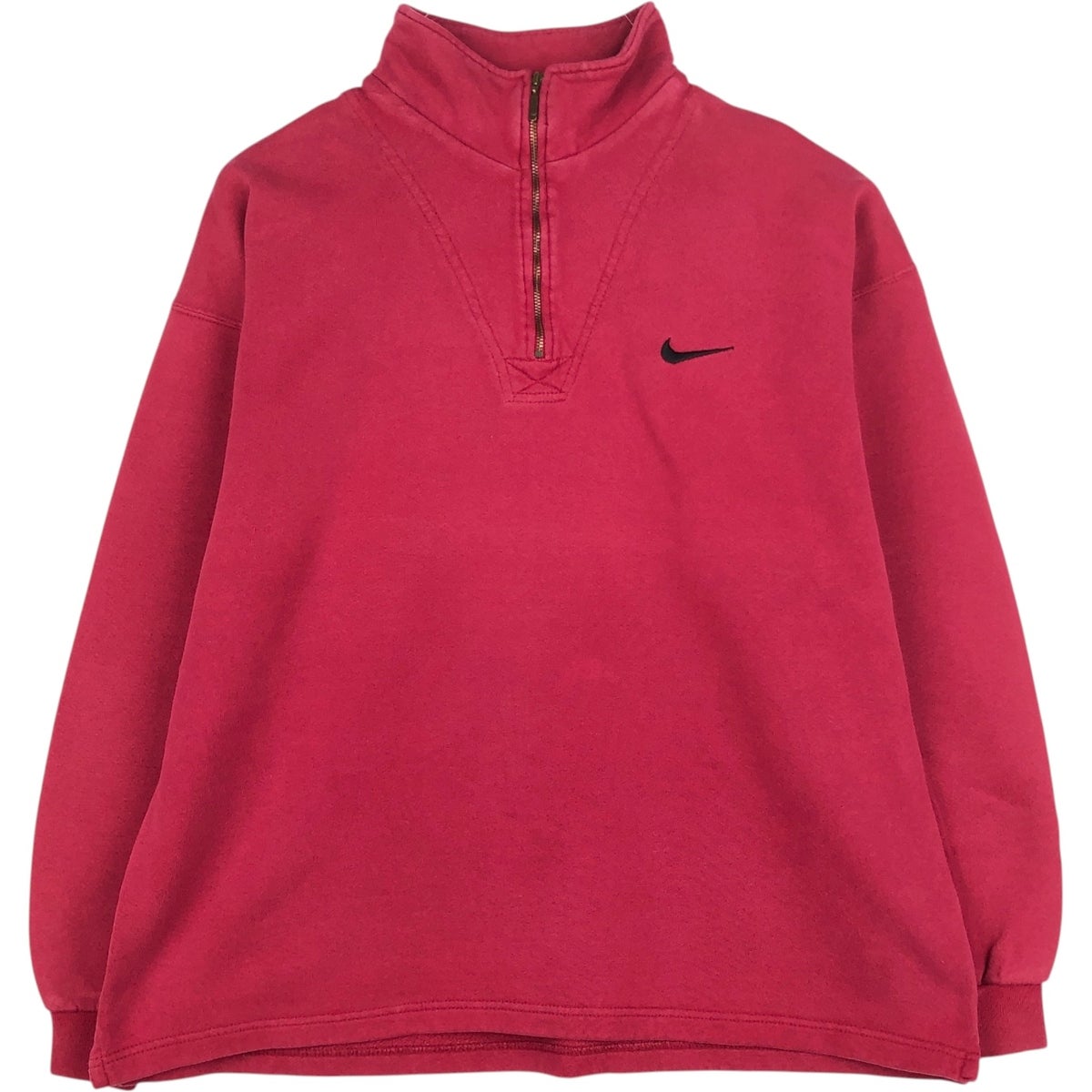 マンチェスターU Nike ハーフジップ スウェット 赤 古着 古着 90年代 ナイキ NIKE ハーフジップスウェットシャツ トレーナー