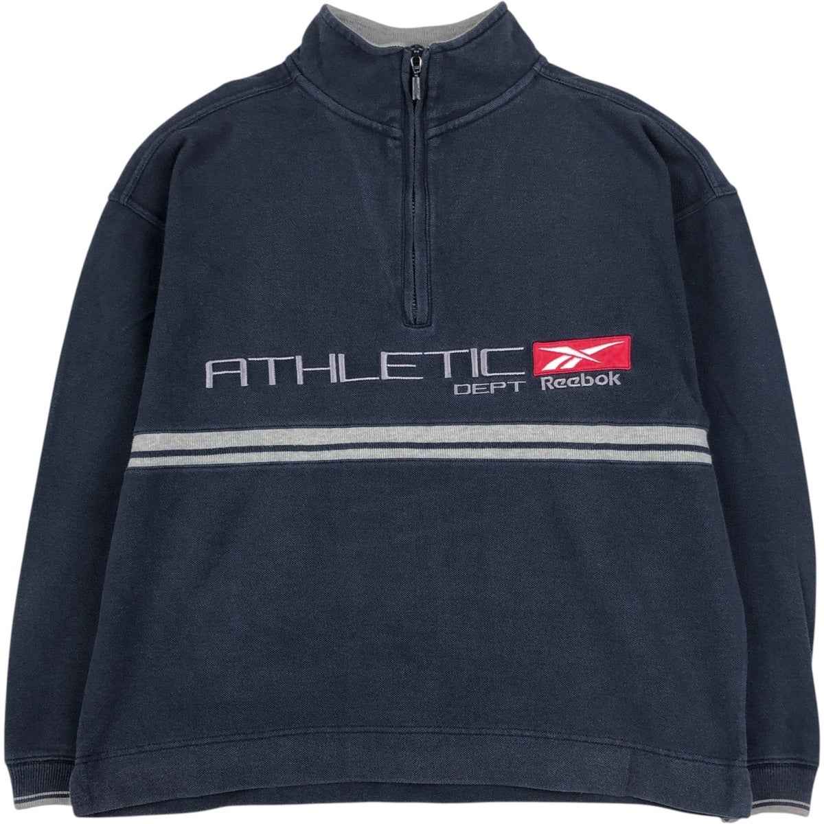 古着 ～00年代 リーボック Reebok 鹿の子 ハーフジップスウェット