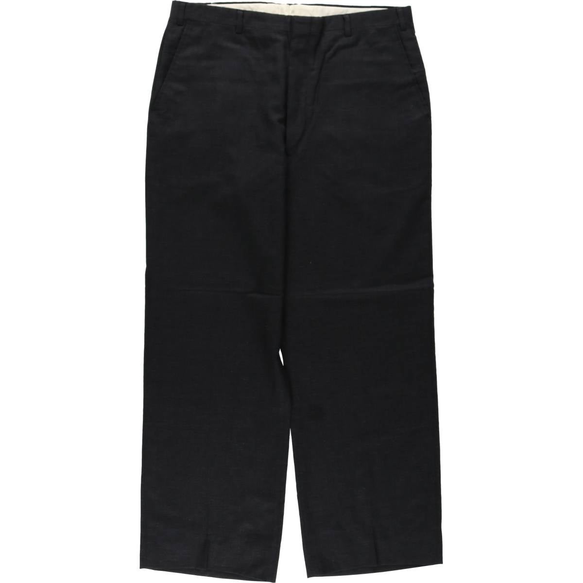 古着 00s バナナリパブリック ウール スラックス ワイド ブラック 黒 古着 90年代 BILL BLASS スラックスパンツ USA製 メンズw35相当