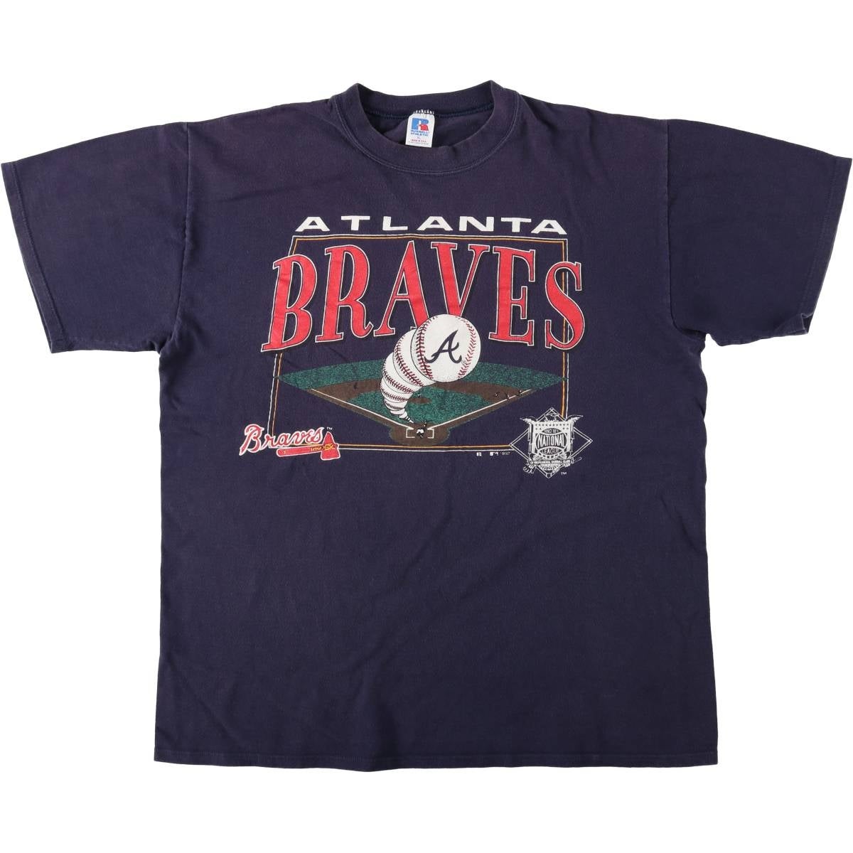 90's アメリカ製　スーパーボール/アトランタ　1994年　Tシャツ　XL 古着 90年代 ラッセル Russell MLB ATLANTA BRAVES アトランタ