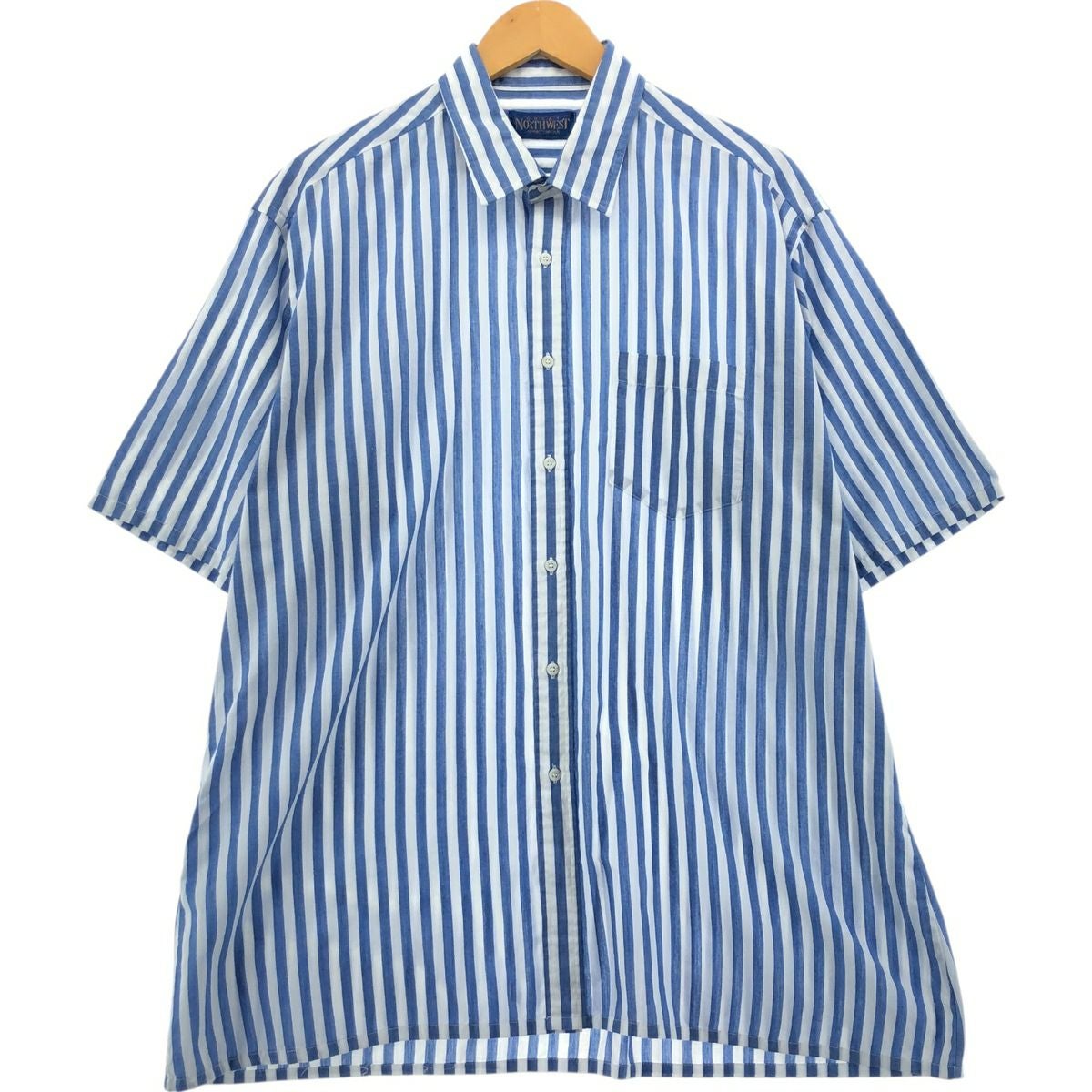 古着　ストライプシャツ 古着 ～70年代 ストライプ柄 半袖 ストライプシャツ ボックスシャツ