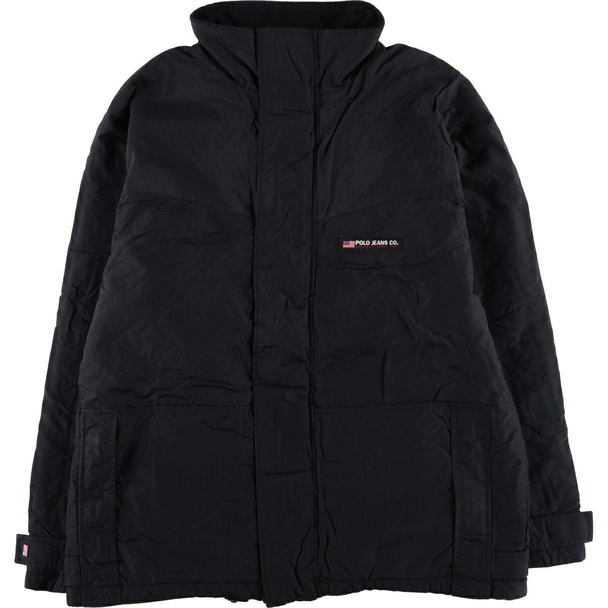 90s POLO JEANS コットンアノラック 黒 古着 90年代 ラルフローレン Ralph Lauren POLO SPORT ポロスポーツ