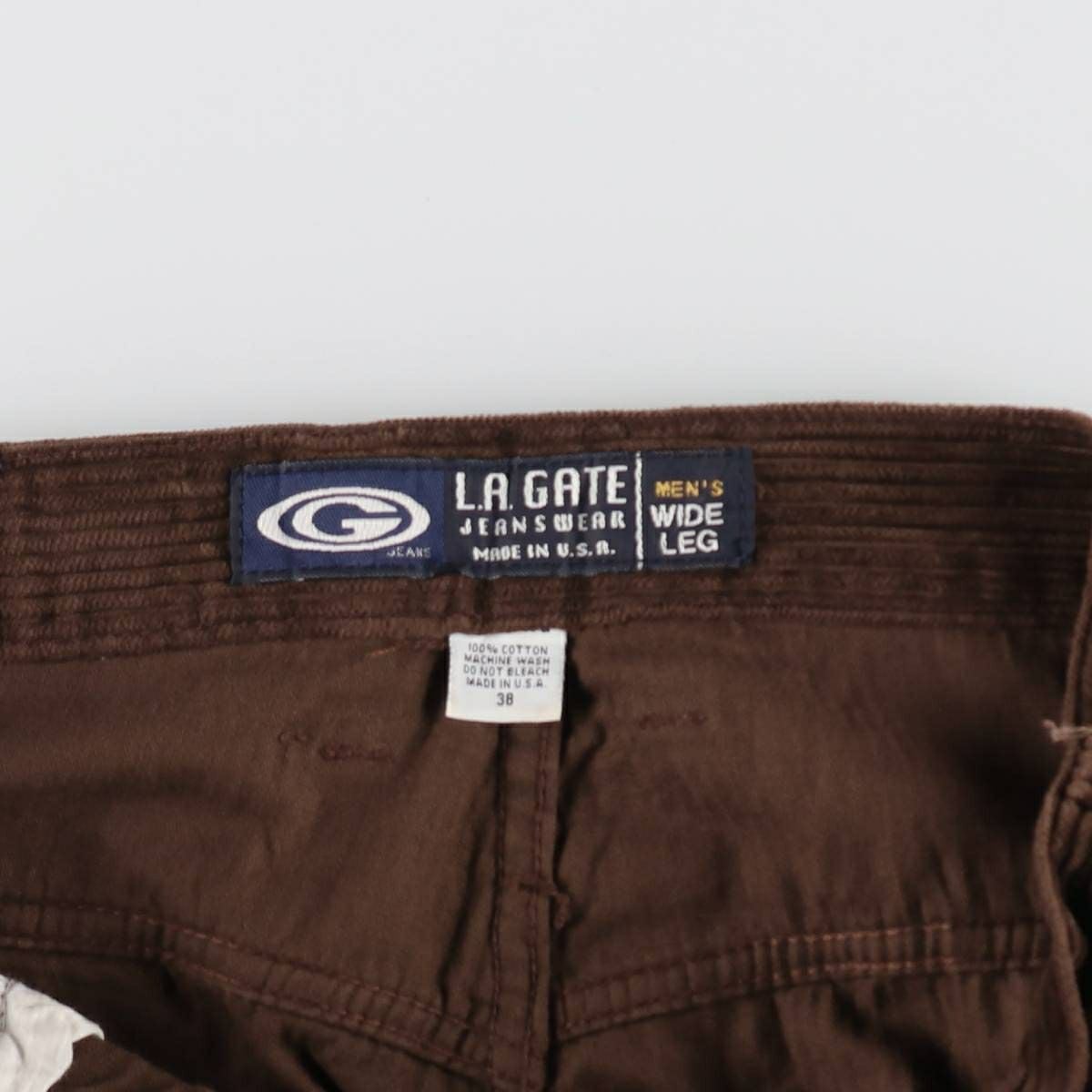 古着 90年代 L.A.GATE WIDE LEG 太畝 コーデュロイパンツ USA製 メンズ