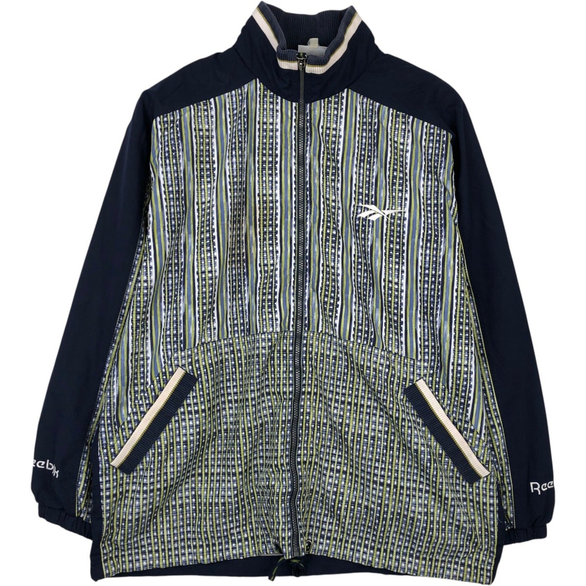 古着 90年代 リーボック Reebok マルチボーダー ロゴTシャツ メンズXL
