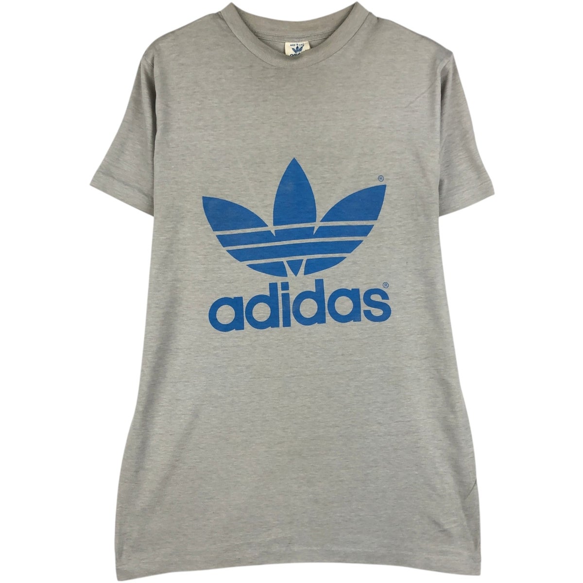 古着 80～90年代 アディダス adidas トレフォイルロゴ 総柄 Vネック