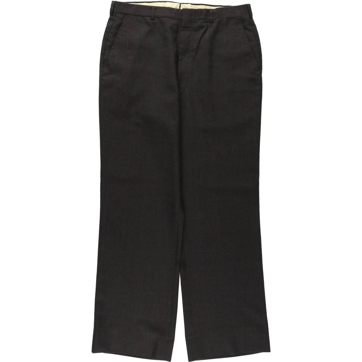 古着 チェック柄 ツータック スラックスパンツ メンズw34相当