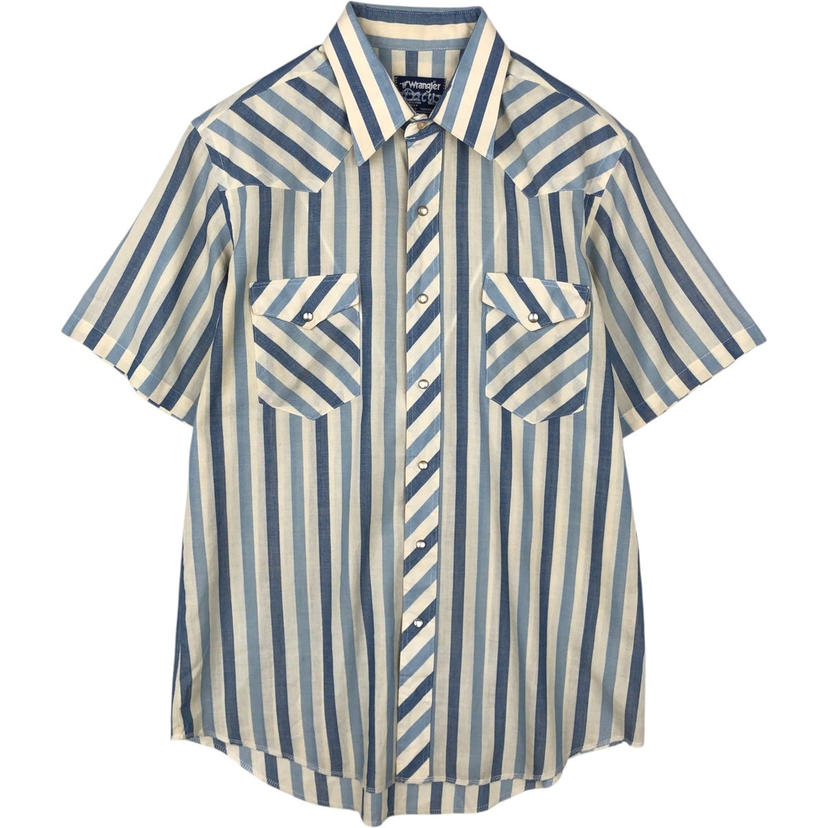 古着 90年代 ラングラー Wrangler ストライプ柄 半袖 ウエスタンシャツ