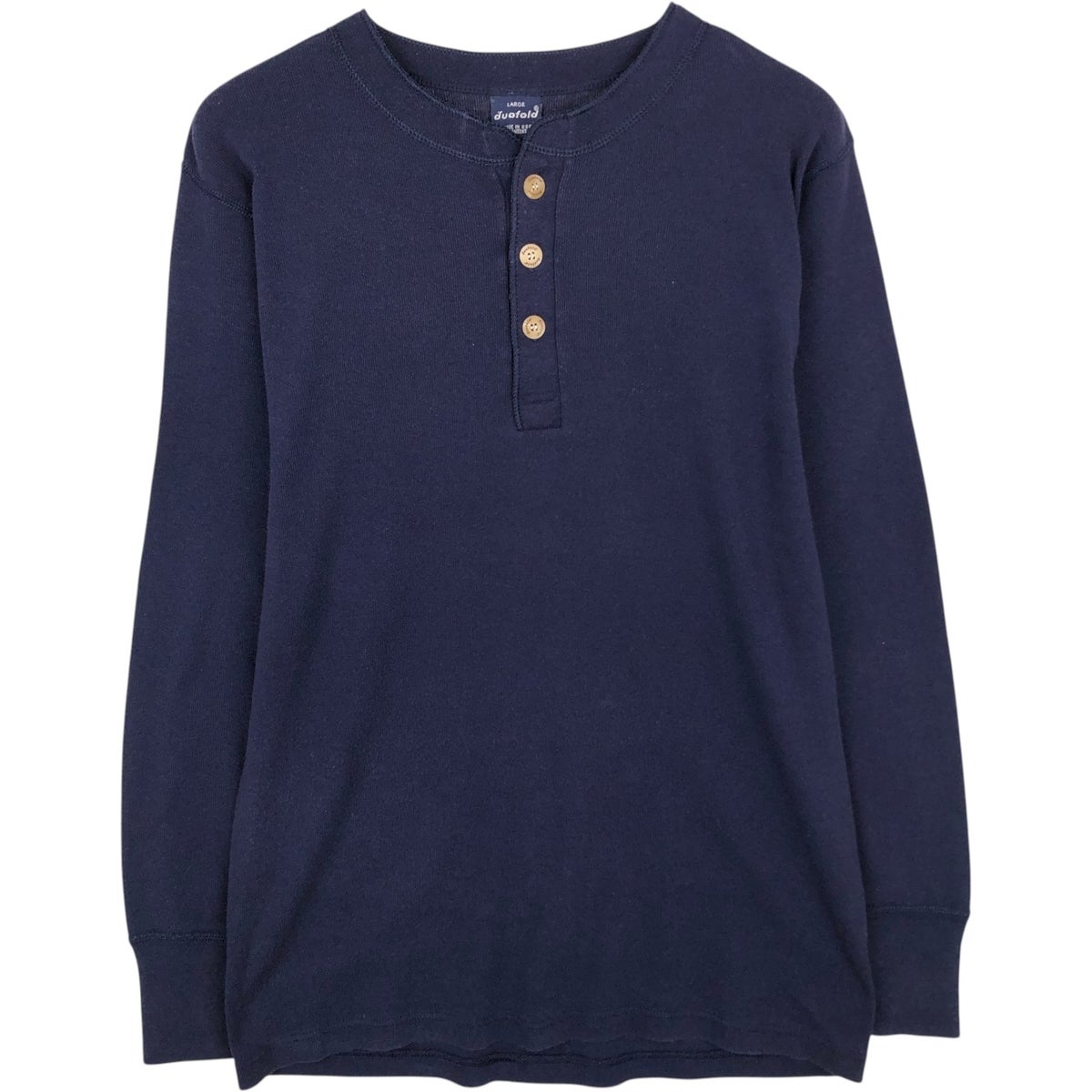 古着 90年代 duofold ヘンリーネック サーマルロングTシャツ USA製