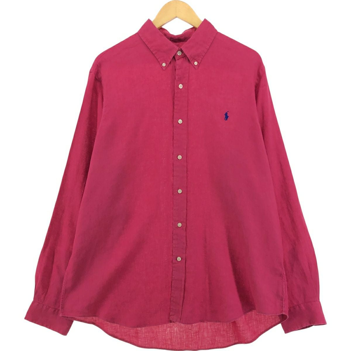 ラルフローレン リネン 長袖シャツ Lサイズ 古着 ラルフローレン Ralph Lauren CLASSIC FIT クラシックフィット